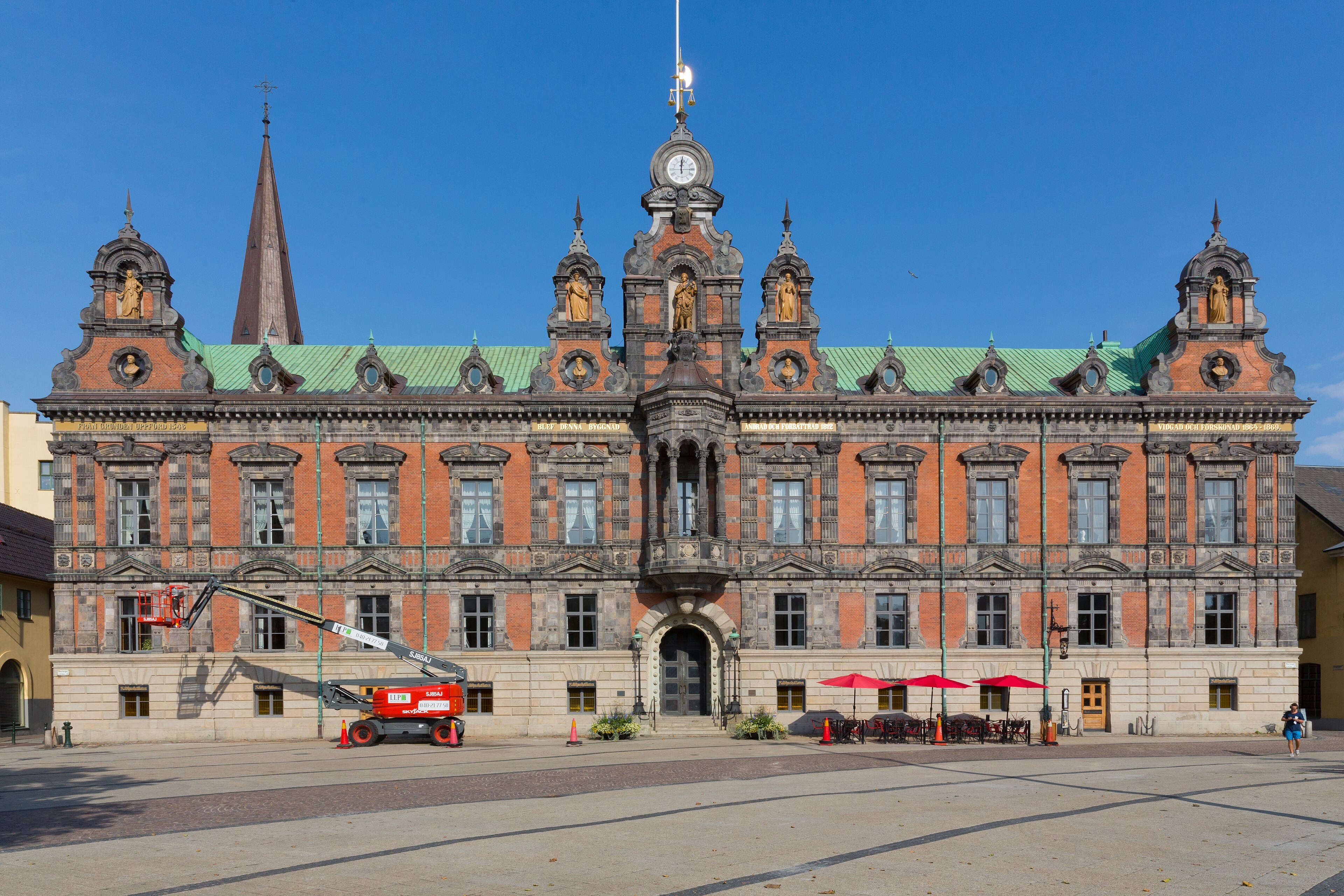 Stortorget in Malmö with the rådhus, the city hall, on the main square